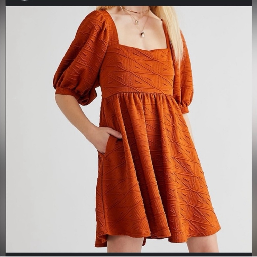 Free People Orange Mini Dress